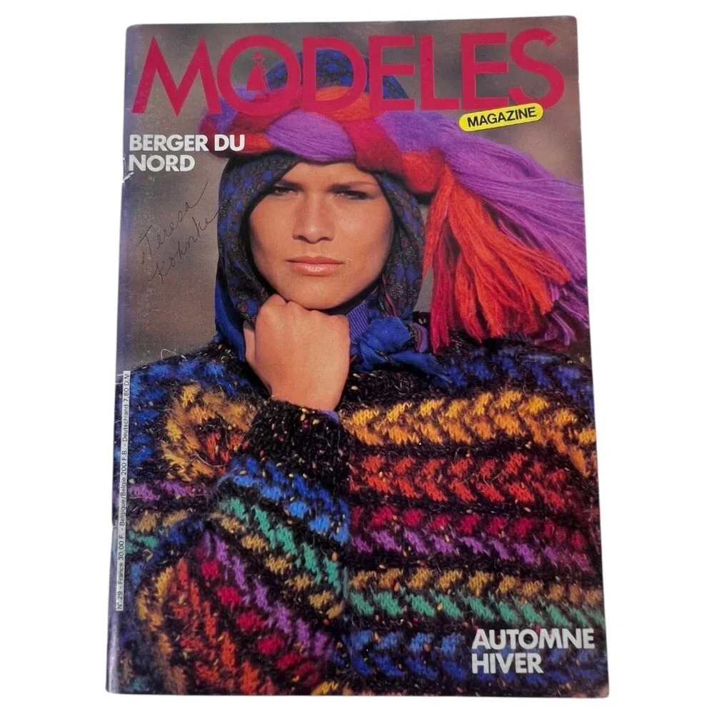 3 Modeles French Knitting Patterns Magazines Booklet Sweaters Women Men English - Picture 10 of 12
